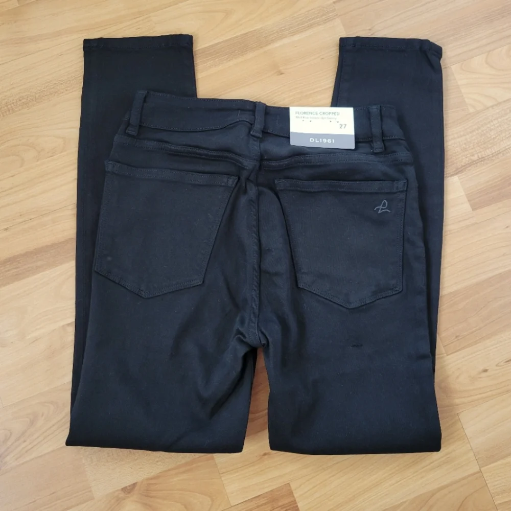 NWT DL1961 Florence Cropped Jeans 27 Mid Rise Skinny Black